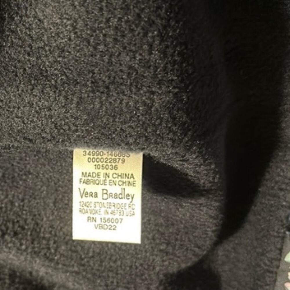 Vera Bradley Puffer Vest Sleeveless Coat Navy Garden‎ Full Zip Fleece Lined 3XL - Picture 7 of 12